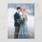 GEMARKEERD EN MERRY | Onaangekondigde elegante bru Briefkaart (Voorkant)