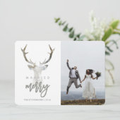 GEMARKEERD EN MERRY | RUSTISCHE DEER FEESTDAGENKAART (Staand voorkant)