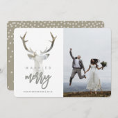 GEMARKEERD EN MERRY | RUSTISCHE DEER FEESTDAGENKAART (Voorkant / Achterkant)