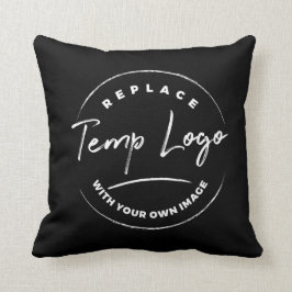 Gemarkeerd met Uw BedrijfsLogo op Zwart Kussen