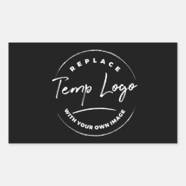 Gemarkeerd met Uw BedrijfsLogo op Zwart Rechthoekige Sticker