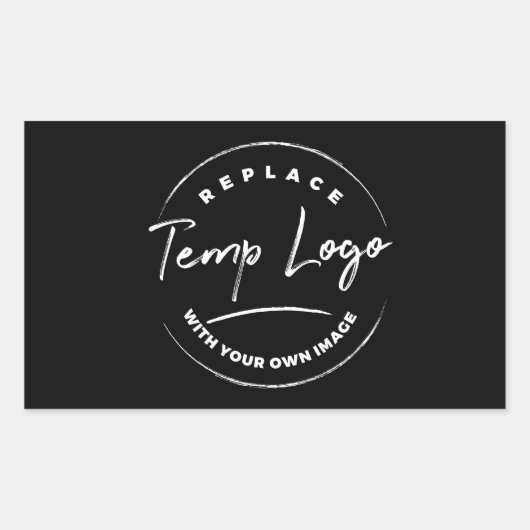 Gemarkeerd met Uw BedrijfsLogo op Zwart Rechthoekige Sticker (Voorkant)