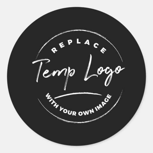 Gemarkeerd met Uw BedrijfsLogo op Zwart Ronde Sticker (Voorkant)