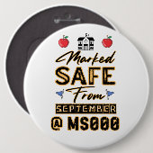 Gemarkeerd Veilig vanaf September Custom Button (Voorkant /achterkant)