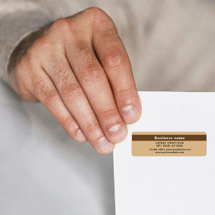 Gemarkeerde bedrijfsnaam op bruin retouradres etiket