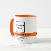 Gemarkeerde bedrijfsnaam op Oranje kleurencombinat Mok (Voorkant links)