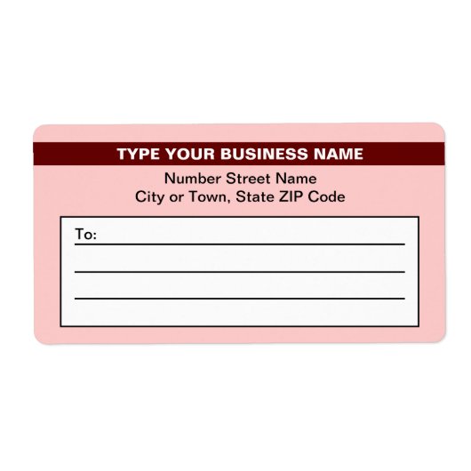 Gemarkeerde merknaam op lichtrood verzendlabel (Voorkant)