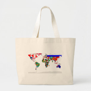 Gemarkeerde wereldzak grote tote bag