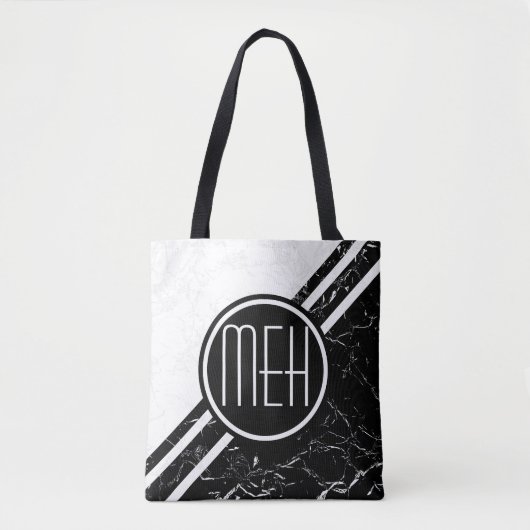 Gemarmerd 2Tone BW1 Monogram Tote Bag (Voorkant)
