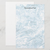 Gemarmerd abstract ontwerp | Blauw en wit Briefpapier (Voorkant / Achterkant)