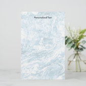 Gemarmerd abstract ontwerp | Blauw en wit Briefpapier (Staand voorkant)