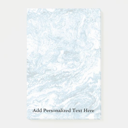 Gemarmerd abstract ontwerp | Blauw en wit Post-it® Notes (Voorkant)