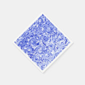 gemarmerd abstract ontwerp | Blauw-witte werveling Servetten (Hoek)