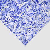 Gemarmerd abstract ontwerp | Blauwe witte zeugen Tissuepapier (Detail)