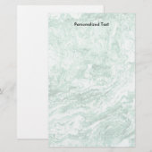 Gemarmerd abstract ontwerp | Groen wit Briefpapier (Voorkant / Achterkant)