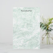 Gemarmerd abstract ontwerp | Groen wit Briefpapier (Staand voorkant)