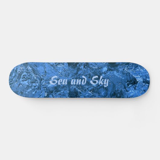 Gemarmerd blauw Abstract Zee en lucht Persoonlijk Skateboard (Horizontaal)