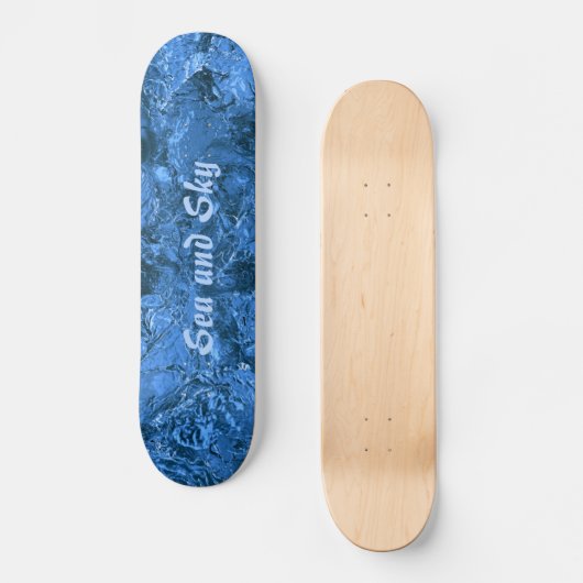 Gemarmerd blauw Abstract Zee en lucht Persoonlijk Skateboard (Voorkant)