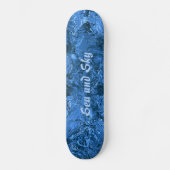 Gemarmerd blauw Abstract Zee en lucht Persoonlijk Skateboard (Voorkant)