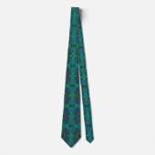 Gemarmerd Blauw en Aquamarijn Abstract Retro Werve Stropdas (Voorkant)