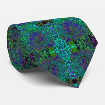 Gemarmerd Blauw en Aquamarijn Abstract Retro Werve
