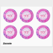Gemarmerd blauw en roze ronde sticker (Vel)