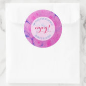 Gemarmerd blauw en roze ronde sticker (Tas)