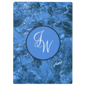 Gemarmerd Blauw Stijlvol met Ineengeknoopte Initia Klembord (Achterkant)