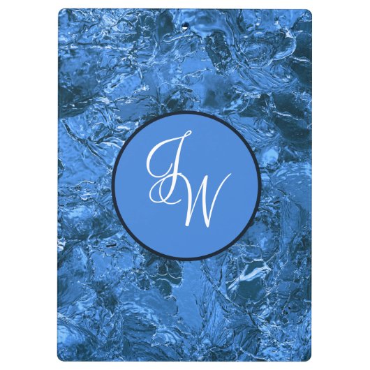 Gemarmerd Blauw Stijlvol met Ineengeknoopte Initia Klembord (Achterkant)
