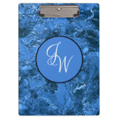 Gemarmerd Blauw Stijlvol met Ineengeknoopte Initia Klembord (Voorkant)