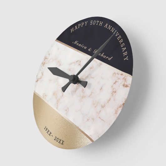 Gemarmerd en glitter ronde klok (Hoek)