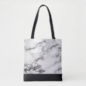 Gemarmerd en leder tote bag (Voorkant)