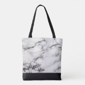 Gemarmerd en leder tote bag (Achterkant)