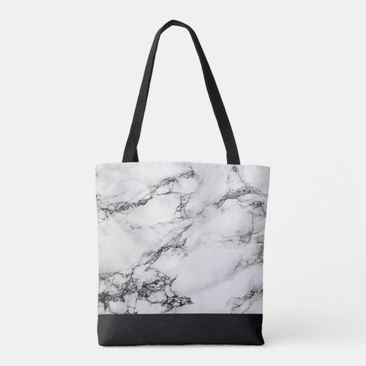 Gemarmerd en leder tote bag (Achterkant)