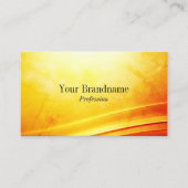 Gemarmerd Geel Sinaasappel Gebogen Decor Logo QR C Visitekaartje (Voorkant)