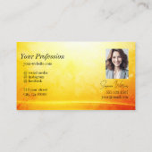 Gemarmerd Geel Sinaasappel Gebogen Decor met Logo Visitekaartje (Achterkant)