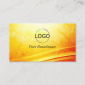 Gemarmerd Geel Sinaasappel Gebogen Decor met Logo Visitekaartje (Voorkant)