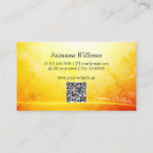 Gemarmerd geel Sinaasappel gebogen decor met QR-co Visitekaartje (Achterkant)