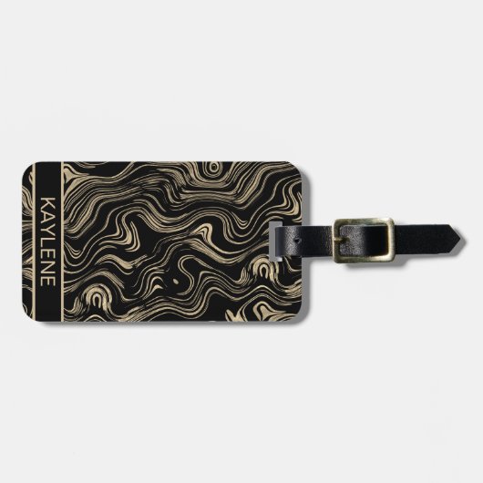 Gemarmerd Gold-Bagagelabel op maat Bagagelabel (Voorkant horizontaal)