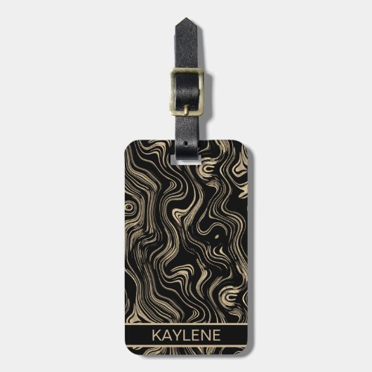 Gemarmerd Gold-Bagagelabel op maat Bagagelabel (Voorkant verticaal)