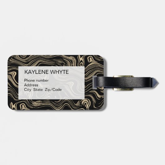 Gemarmerd Gold-Bagagelabel op maat Bagagelabel (Achterkant horizontaal)