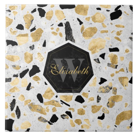  gemarmerd, goudkleurig, van Classy Tegeltje (Voorkant)