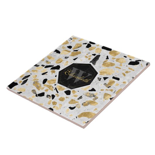  gemarmerd, goudkleurig, van Classy Tegeltje (Zijkant)