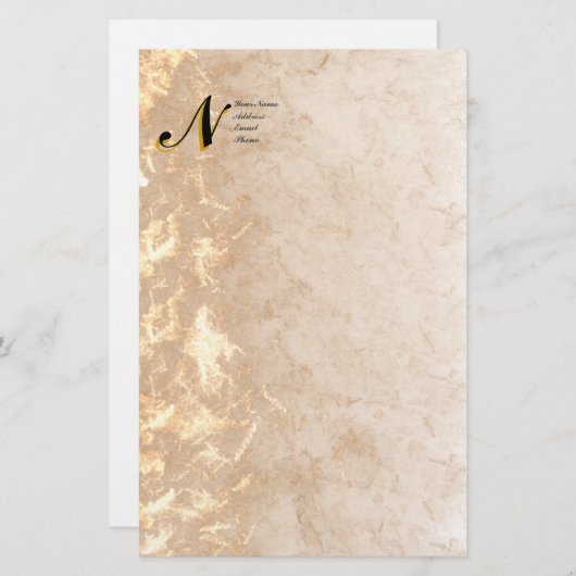  gemarmerd Initiaal Briefpapier (Voorkant / Achterkant)