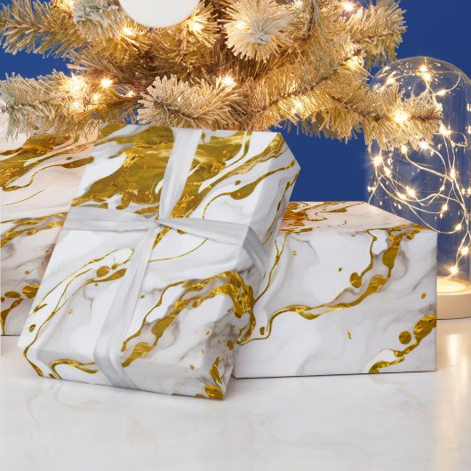 Gemarmerd Mable Elegant Chic Cadeaupapier (Feestdagen)