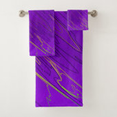 Gemarmerd Paars Bad Handdoek (Insitu)