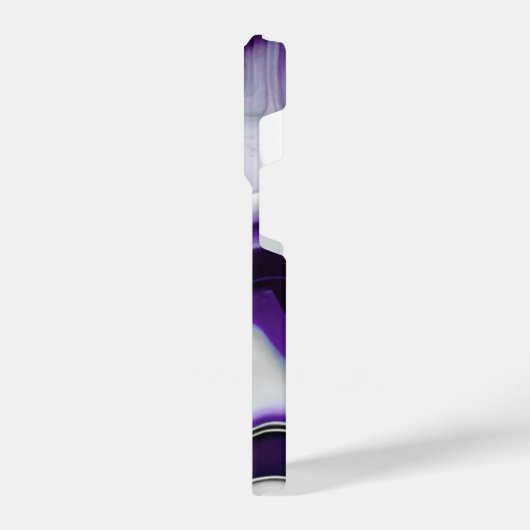 Gemarmerd Paars en SIlver Agate iPhone Hoesje (Linkerkant)