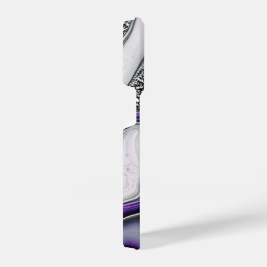 Gemarmerd Paars en SIlver Agate iPhone Hoesje (Rechterkant)