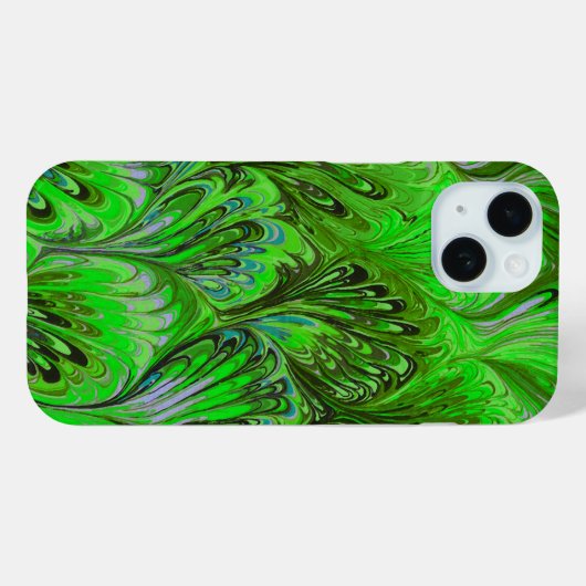 GEMARMERD PAPIER, ABSTRACT GROEN PAUWENPATROON Case-Mate iPhone CASE (Achterkant (horizontaal))