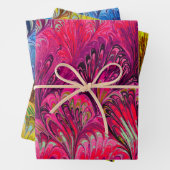 GEMARMERD PAPIER, ABSTRACT ROZE BLAUW GEEL PATROON INPAKPAPIER VEL (In situ)